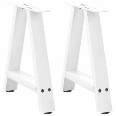 vidaXL Picioare pentru măsuță de cafea &amp;icirc;n formă de A, 2 buc., alb, 50x(42-43) cm, oțel foto