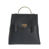 Rucsac elegant negru cu clapeta si detalii aurii