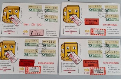 GERMANIA , RFG 1981 VS-1 TIMBRE DE AUTOMAT ,SERIE COMPLETA PE PLICURI SPECIALE foto