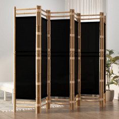 vidaXL Separator de cameră pliabil cu 6 panouri 240 cm bambus și pânză