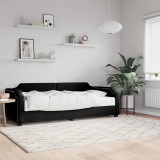 VidaXL Pat de zi cu saltea, negru, 80x200 cm, textil 3197613