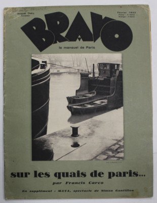 BRAVO , LE MENSUEL DE PARIS , SUR LES QUAIS DE PARIS ..., FEVRIER , 1932 foto