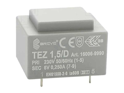 Transformator &amp;icirc;ncapsulat 1,5VA 230V 6V foto