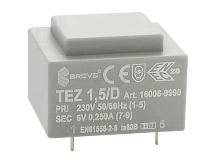 Transformator &icirc;ncapsulat 1,5VA 230V 6V
