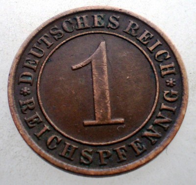 2.702 GERMANIA WEIMAR 1 REICHSPFENNIG 1933 A foto