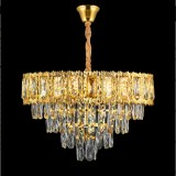 Candelabru Cristal BELVEDERE Eleganza 8xE14, Diametru 49cm, Auriu Lucios, Inaltime Reglabila ModernLight Concept