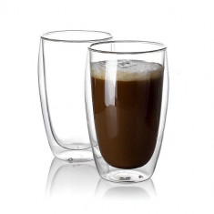 Set 3 pahare din sticla pentru Coffee Latte, 450 ml foto