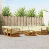 vidaXL Seturi de canapele 10 pcs Natural și Crem Lemn Solid de Acacia 3374150