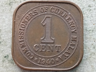 MALAYA-1 CENT 1940 foto