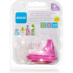 MAM Baby Bottles Soft Touch Spout & Valve set pentru copii Pink 4m+ 2 buc