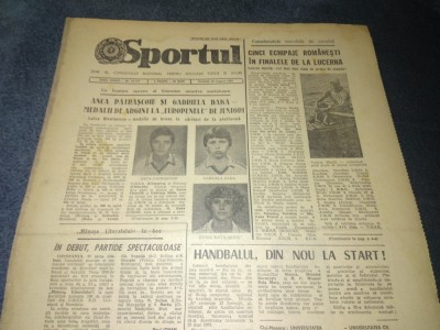 ZIARUL SPORTUL 28 AUGUST 1982 foto