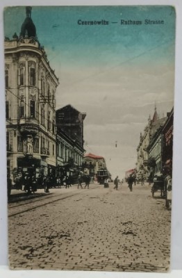 CERNAUTI , CLADIREA PRIMARIEI , CARTE POSTALA , INCEPUTUL SEC. XX foto