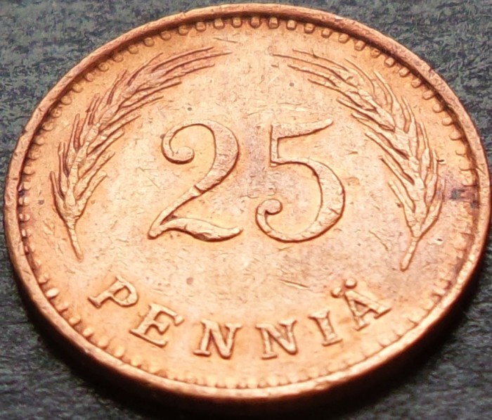 Moneda istorica 25 PENNIA - FINLANDA, anul 1943 * cod 4633