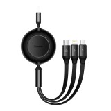CABLU alimentare si date Baseus, Fast Charging Data Cable pt. smartphone, USB la USB-C / Lightning / Micro, 66W/2A, 480Mbps, negru &quot;CAMJ010101&quot; (inclu
