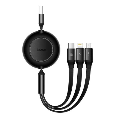 CABLU alimentare si date Baseus, Fast Charging Data Cable pt. smartphone, USB la USB-C / Lightning / Micro, 66W/2A, 480Mbps, negru &amp;quot;CAMJ010101&amp;quot; (inclu foto