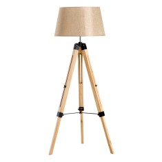 Homcom Lampa de Sol Design cu Trepied in Lemn Inaltime Reglabila, Bej foto