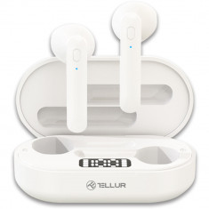 Casti audio In-Ear Tellur Flip, True Wireless, Bluetooth, Alb