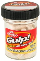 Viermi Berkley Gulp Honey Worm, Original Scent, Milky Shite, 2.5cm