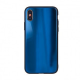 Husa Silicon Glass AURORA Apple iPhone XR Albastru