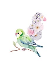 Sticker decorativ Pasare, Multicolor, 68 cm, 5342ST foto