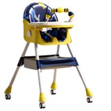 Scaun de masa pentru bebelusi si copii, flippy, 2 tavite cu jucarii si husa detasabile, multifunc&Egrave;ional, stabil, centura de siguranta, spatar reglabi