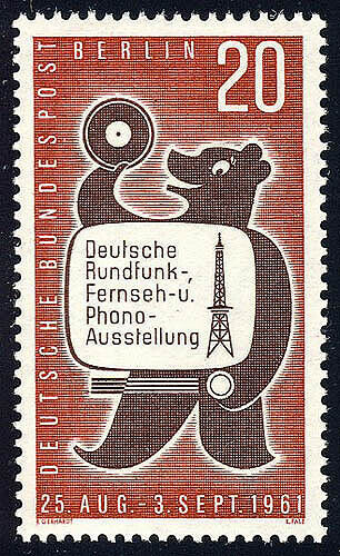 GERMANIA BERLIN 1961 , EXPOZITIE RADIO-TV , TIMBRU NESTAMPILAT