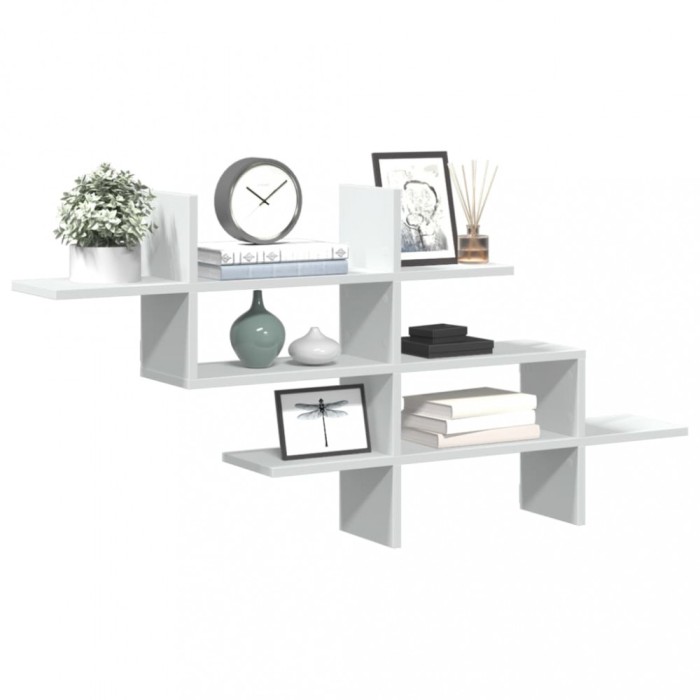vidaXL Raft de perete, alb, 124,5x18x60,5 cm, lemn prelucrat 853263