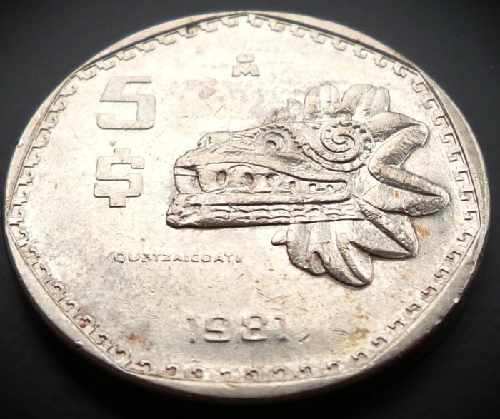 Moneda 5 PESOS - MEXIC, anul 1981 * cod 2341
