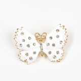 Brosa martisor fluture alb cu pietre