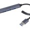 Hub USB A x4, USB 2.0 și 3.0, 0.15m, gri