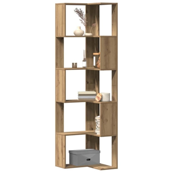 vidaXL Bibliotecă 5 nivel stejar artizanal 50x50x179 cm lemn prelucrat 852590