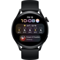 Smartwatch Huawei Watch 3 Galileo-L11E, corp din inox și curea neagră din fluoroelastomer, LTE, Blister 55026820