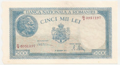 ROMANIA 5000 LEI DECEMVRIE 1945 XF+ foto