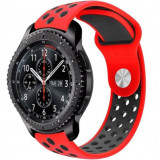 Cumpara ieftin Curea ceas Smartwatch Samsung Galaxy Watch 46mm, Samsung Watch Gear S3, iUni 22 mm Silicon Sport Red-Black