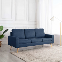 Canapea cu 3 locuri, albastru, material textil GartenMobel Dekor