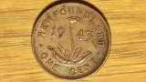 Canada provincii - moneda colectie bronz - 1 cent 1943 C Newfoundland -George VI, America de Nord