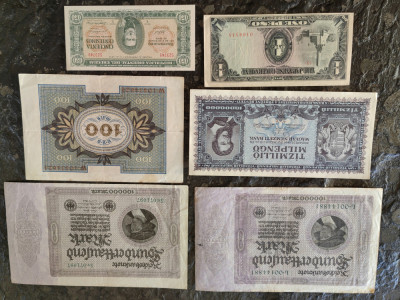 Bancnote vechi, Europa, diferite, stare buna, pret/ bancnota, unele rare foto