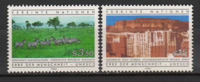TIMBRE 143b, ONU, VIENA, 1984, MOSTENIREA CULTURALA SI NATURALA A OMULUI. foto