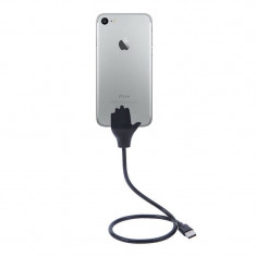 Suport flexibil si incarcator pentru Iphone, din metal, negru foto