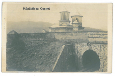 4386 - CORNET, Monastery, Railway Tunnel - old postcard, real PHOTO - unused foto