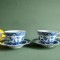 Set Vintage 2 Cesti cu farfurioare- Model Blue &amp; White