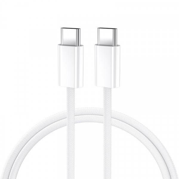 Cablu Date si Incarcare USB-C - USB-C BWOO BO-X284, 60W, 2m, Alb