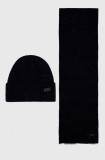 Barbour căciulă și fular Carlton Fleck Beanie &amp; Scarf Gift Set culoarea bleumarin MGS0047