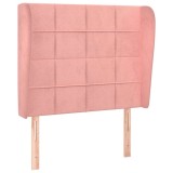 Cumpara ieftin Tablie de pat cu aripioare, roz, 93x23x118/128 cm, catifea
