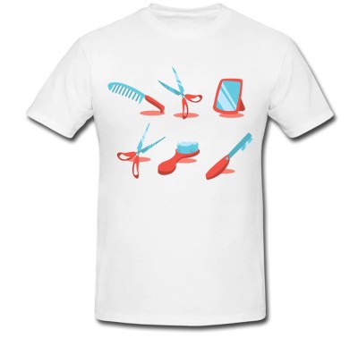Tricou &amp;quot; Vector graphics barber &amp;quot; foto