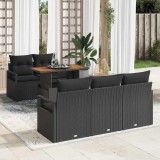 Cumpara ieftin Set de canapele pentru grădină 6 pcs Negru Rattan poli