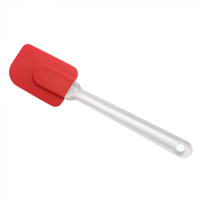 Paleta din Silicon pentru Ornat, Maner din Plastic Transparent, Rosie, Paleta Gatit, Palete din Silicon, Palete pentru Bucatarie, Ustensile pentru Buc