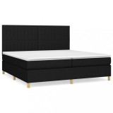 Cumpara ieftin Pat box spring cu saltea, negru, 200x200 cm, textil