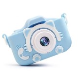 Aparat foto pentru copii, ecran 2 inch, 12 MP, rezolutie 1080P, HD, peste 2000 de fotografii, 2 ore videoclip, incarcare USB, albastru