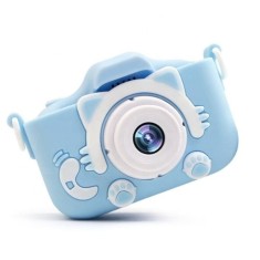Aparat foto pentru copii, ecran 2 inch, 12 MP, rezolutie 1080P, HD, peste 2000 de fotografii, 2 ore videoclip, incarcare USB, albastru